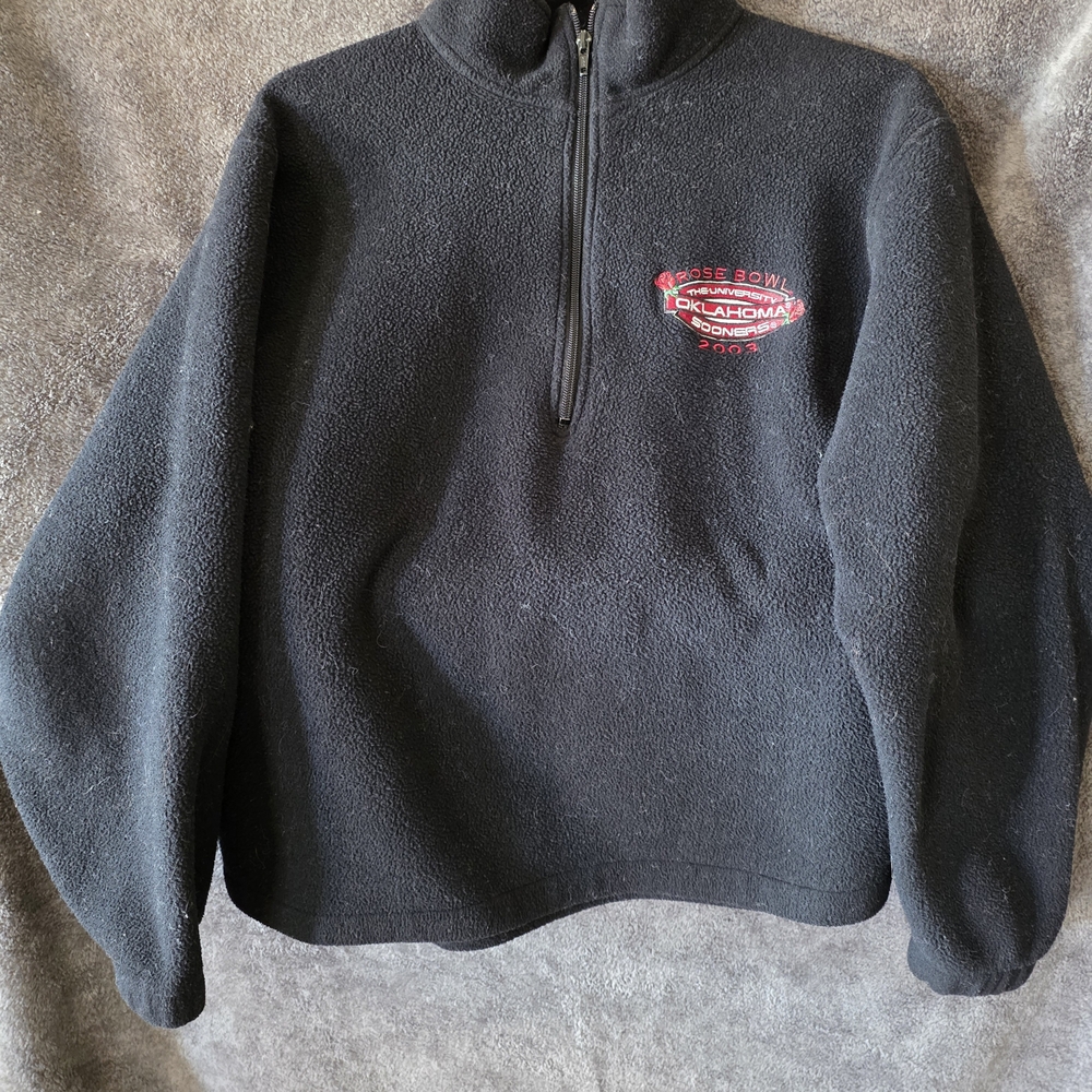 OU Sooners Black Fleece Quarter-Zip Pullover